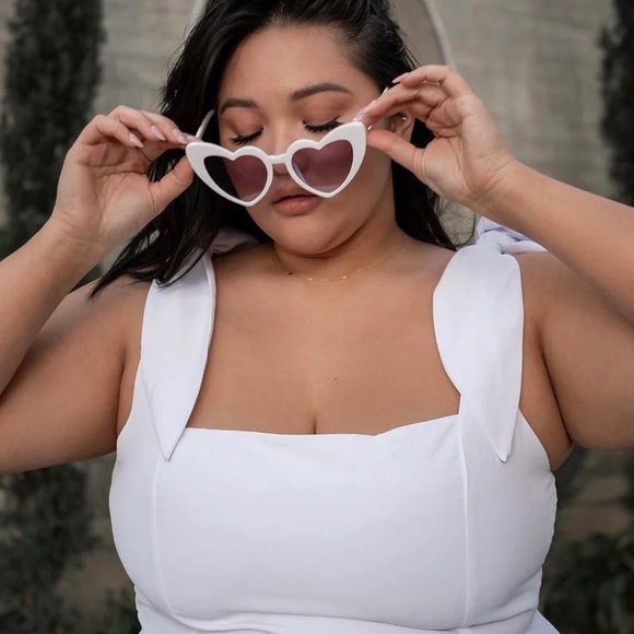 Show Me Your Mumu White Claire Mini Dress Square Neck Bow Medium - Picture 4 of 4